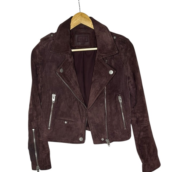 SL8 by BlankNYC Marion Suede Moto Jacket in eggplant xs - Picture 6 of 13